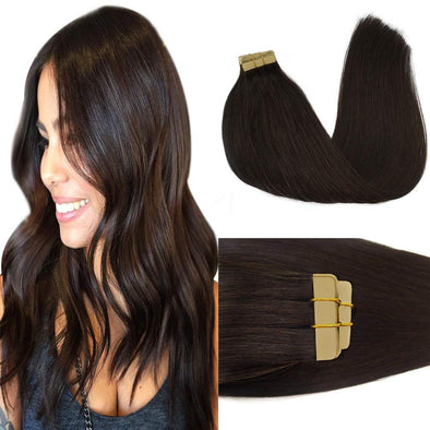 Dark Brown 20pcs 50g Straight Tape in Hair Extensions Lab Hairs 