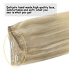 Ombre Ash Blonde to Golden Blonde Mixed Platinum Blonde Flip in Halo Hair Extensions Lab Hairs 