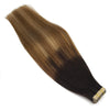 Ombre Dark Brown to Chestnut Brown and Dirty Blonde Balayage 20pcs 50g Straight Tape in Hair Extensions Lab Hairs 