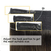 Ombre Dark Brown to Chestnut Brown Flip in Halo Hair Extensions Lab Hairs 