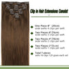 Chocolate Brown 7pcs 120g Clip in Human Hair Extensions Lab Hairs 